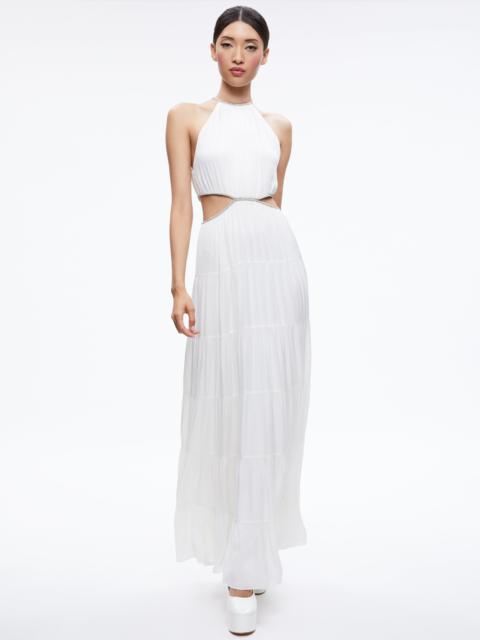 Alice + Olivia MYRTICE EMBELLISHED CUT OUT MAXI DRESS