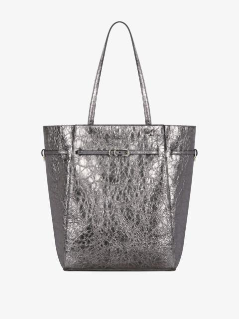 MEDIUM VOYOU TOTE BAG IN LAMINATED LEATHER