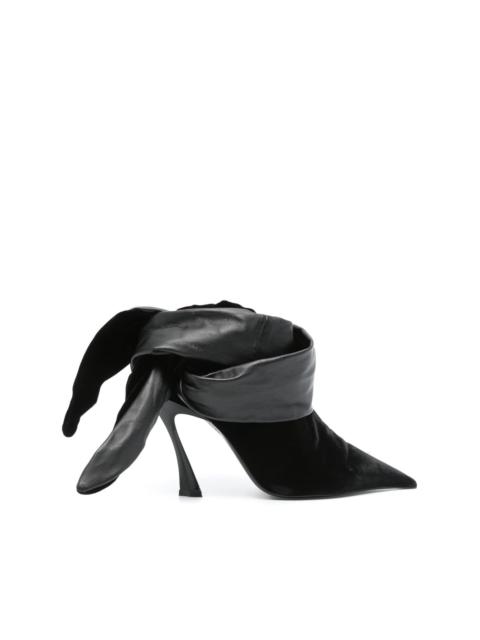 MUGLER 95mm Fang leather knot mules