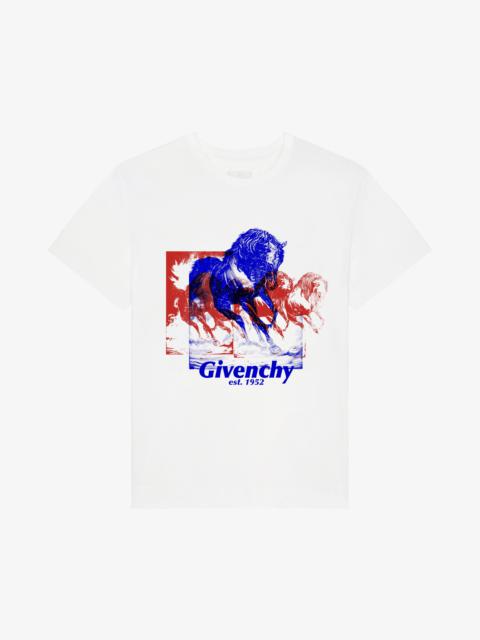 T-SHIRT IN COTTON WITH GIVENCHY HORSE PRINT