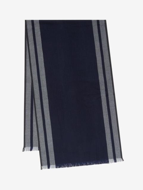 CORNELIANI Blue and Grey pure wool scarf