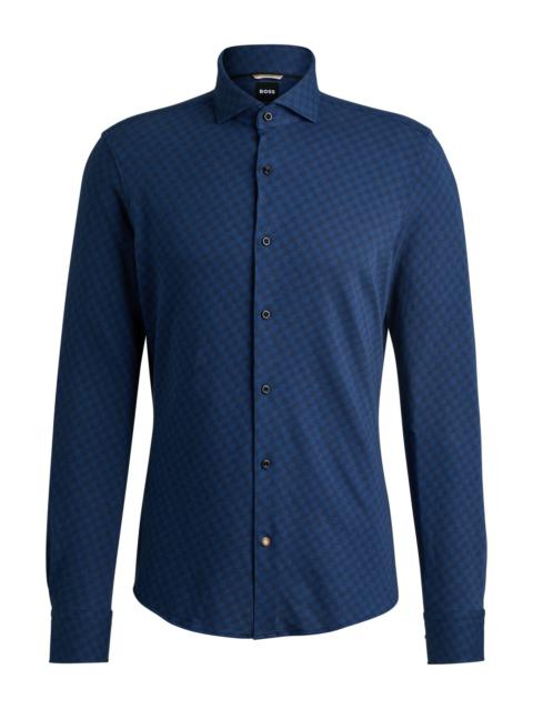 BOSS CASUAL-FIT LONG-SLEEVED SHIRT IN COTTON DOBBY