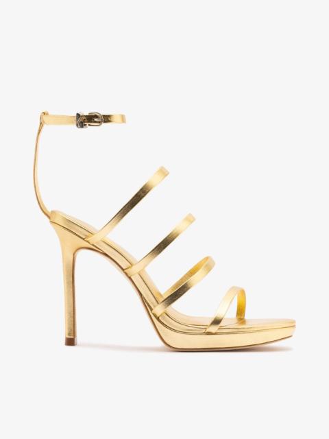 Larroudé Sasha Platform Sandal In Gold Metallic Leather