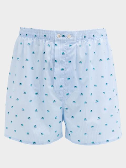 Derek Rose Men's Ledbury Micro-Elephant Boxer Shorts