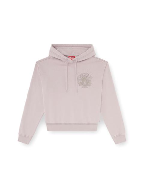 Diesel HOODIE WITH PRINTS AND RHINESTONE STUDS