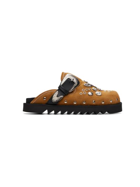 TOGA VIRILIS SSENSE Exclusive Tan Eyelet Metal Sabot Slip-on Loafers