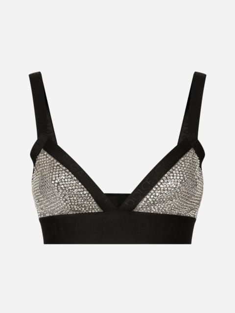 Dolce & Gabbana Triangle bra with fusible rhinestones