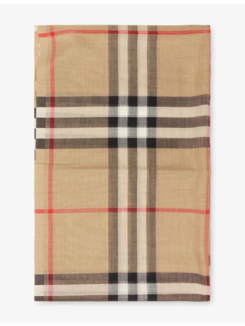 Burberry Wide Check-Pattern Wool and Silk-Blend Scarf