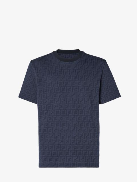 FENDI T-Shirt Dark blue cotton T-shirt