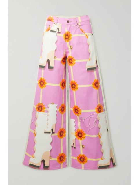 Loewe Printed High-rise Wide-leg Jeans