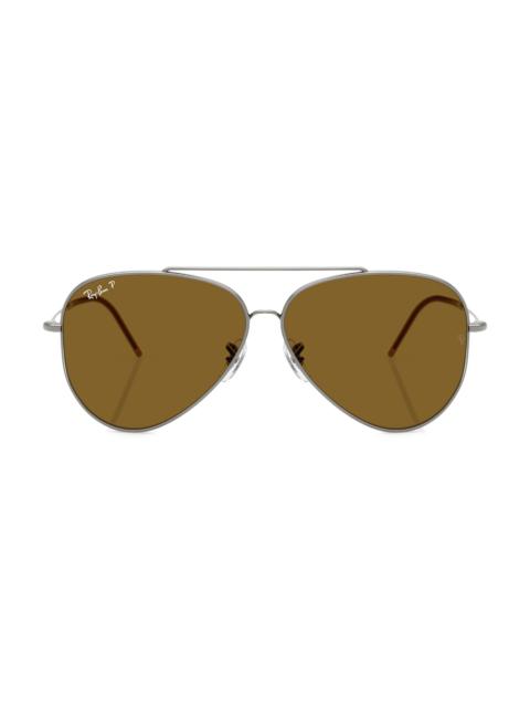 Ray-Ban Men's RBR0101S 59MM Reverse Aviator Sunglasses - Dark Brown