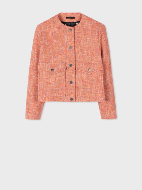 Orange Tweed Cocoon Jacket