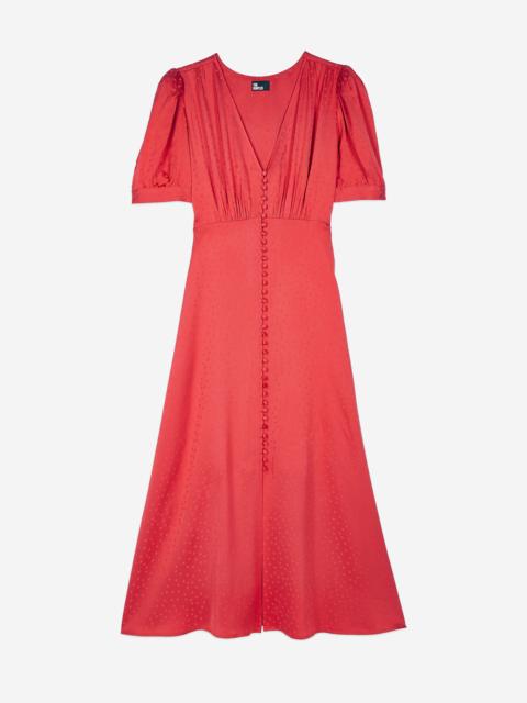 The Kooples RED LONG DRESS WITH BUTTONING