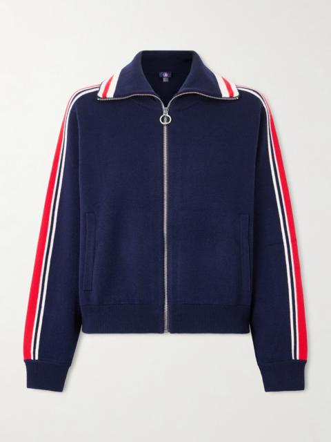 Fusalp Striped Wool-blend Zip-up Sweater