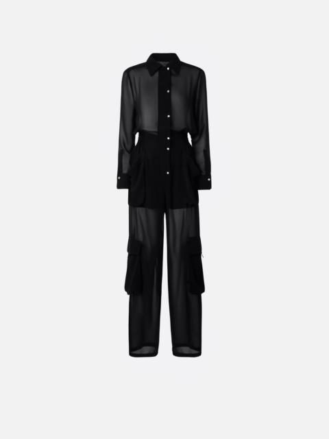 PINKO GEORGETTE JUMPSUIT WITH CARGO POCKETS
