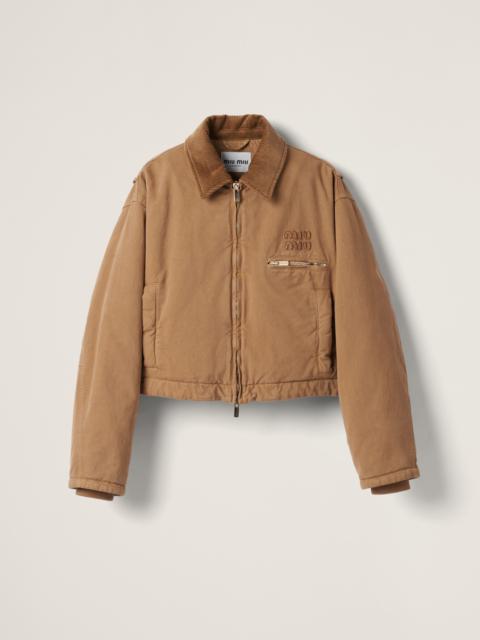 Miu Miu Garment-dyed gabardine blouson jacket