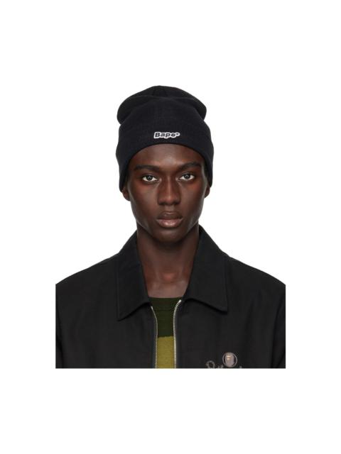 A BATHING APE® Black Patch Knit Beanie