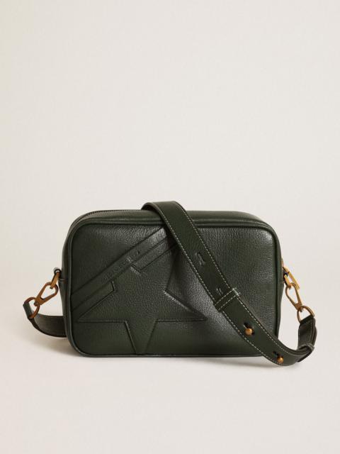Golden Goose Star Bag in dark green leather with tone-on-tone star
