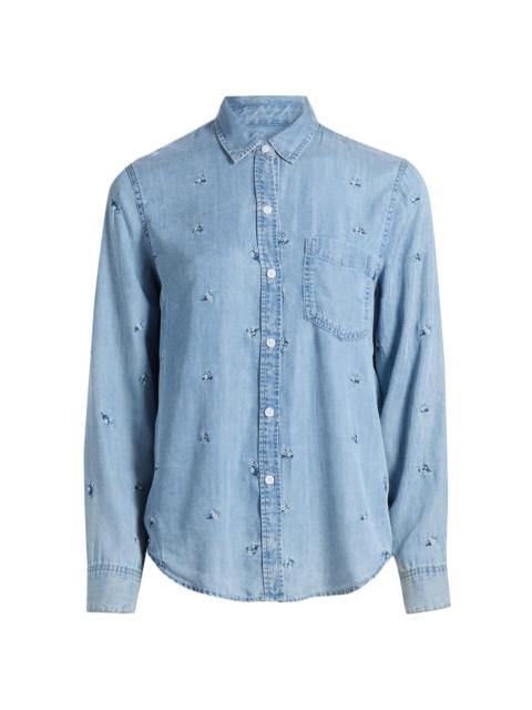 Rails Women's Ingrid Floral-Embroidered Shirt - Blue Blossoms