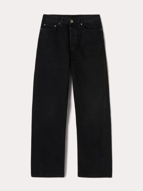Twisted seam denim full length faded black