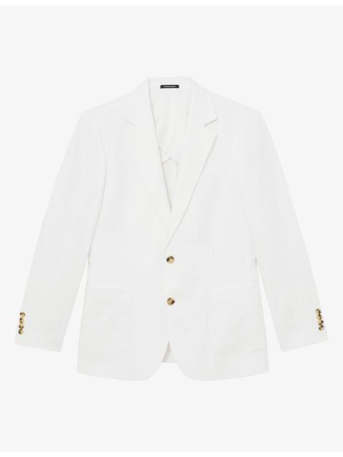 REISS Atlantic Single-Breasted Linen Blazer
