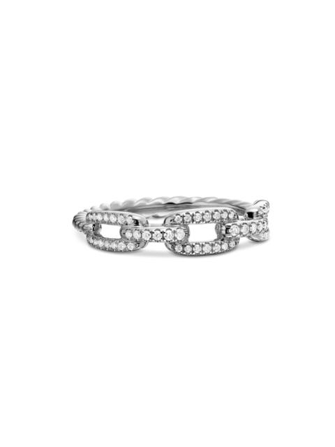 DAVID YURMAN Women's Stax Chain Link Ring in 18K White Gold - Diamond