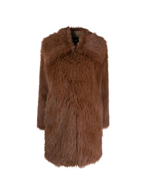 PINKO oversize-collar faux fur coat