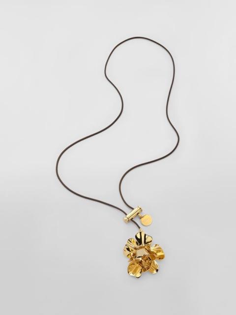 Marni BRASS FLOWER NECKLACE WITH FLOWER PENDANT