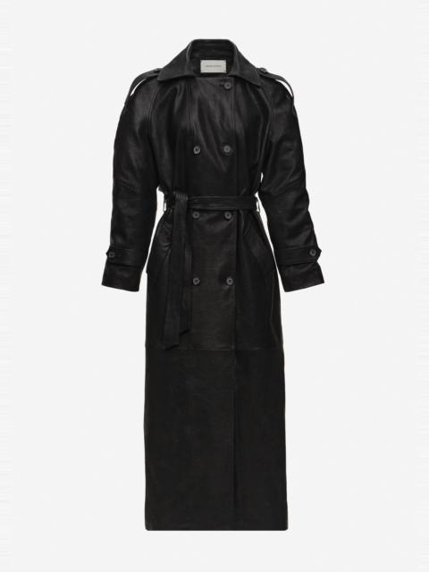 MAGDA BUTRYM Leather trench coat in black