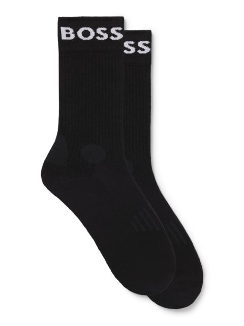 BOSS TWO-PACK OF QUARTER-LENGTH SOCKS IN STRETCH FABRIC