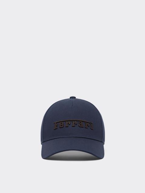 Ferrari Cotton Twill Baseball Cap with Embroidered Logo