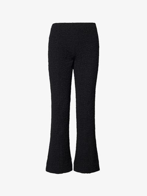 Flared-leg mid-rise flared-leg recycled polyester-blend trousers