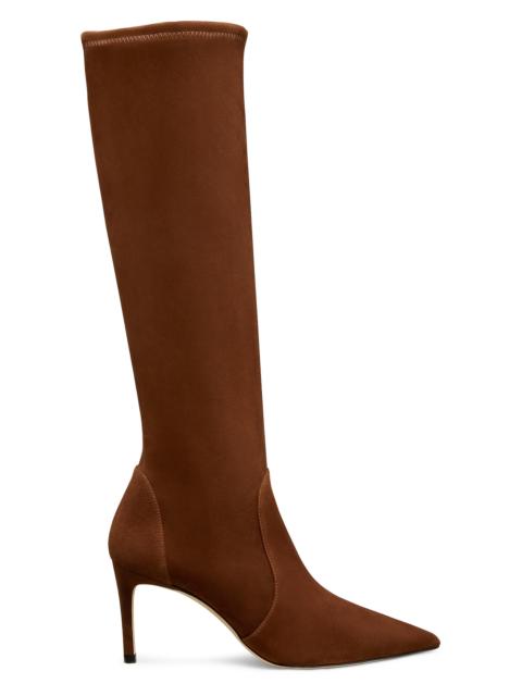 Stuart Weitzman Women's Stuart Power 75 75MM Suede Boots - Deep Coffee