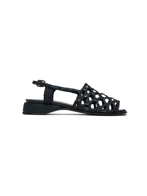 HEREU Black Alzira Raffia Sandals