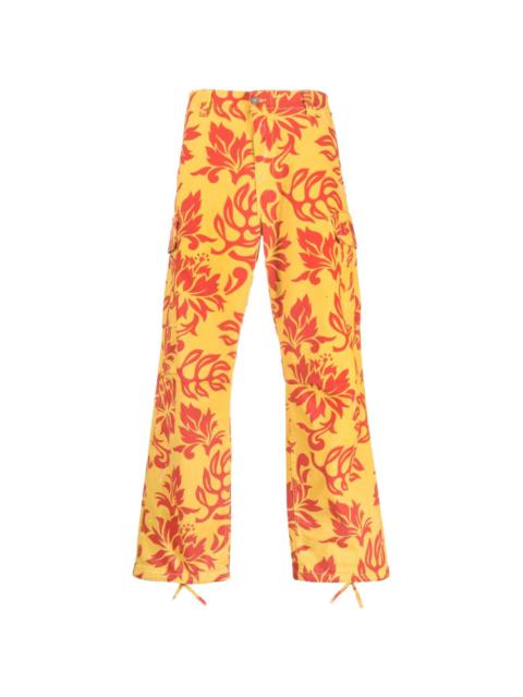 ERL tropical floral-print cargo-trousers