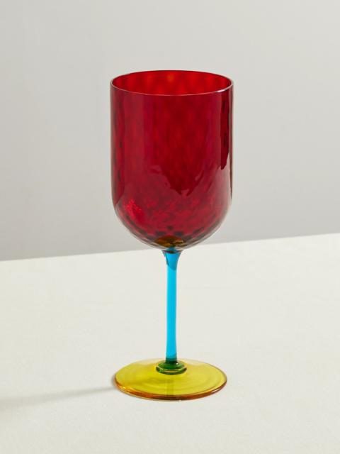 Dolce & Gabbana Color-block Murano Red Wine Glass