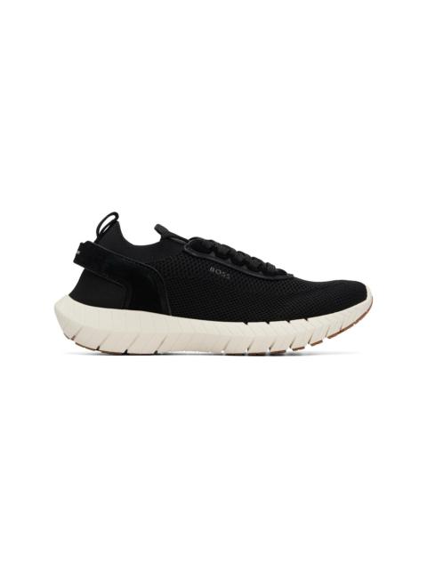 BOSS Black BOSS-MOTION Leather Trims Knitted Sneakers