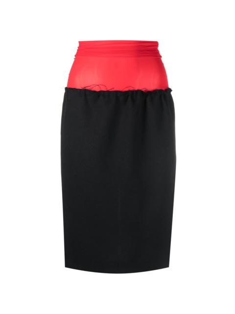 two-tone knee-length skirt