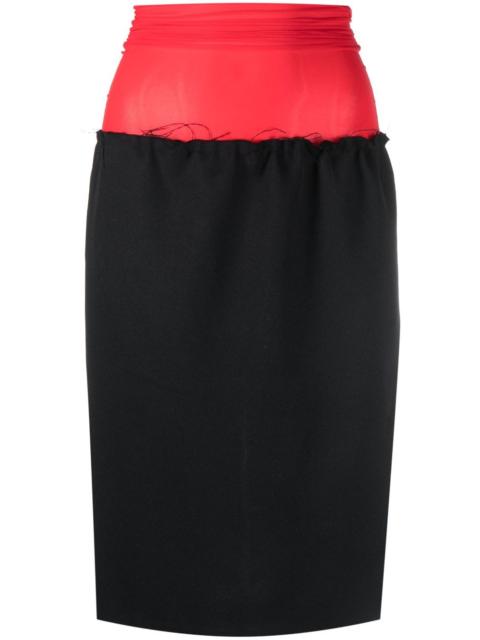 Raf Simons two-tone knee-length skirt