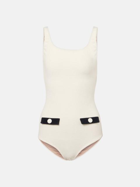 ADRIANA DEGREAS Cotton-blend terry swimsuit