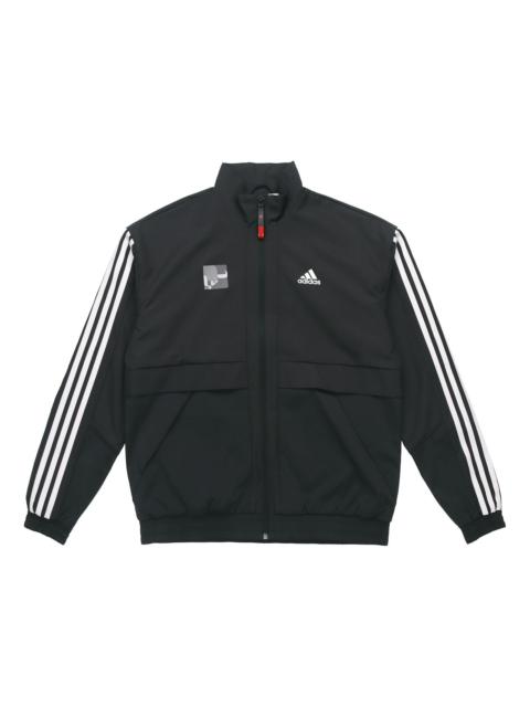 adidas Cny Jkt South Fleece Lined Stay Warm Stand Collar Sports Jacket Black GP1823