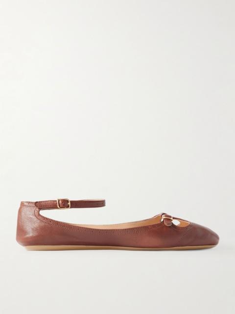 Chloé Misty laser-cut leather ballet flats Dark brown