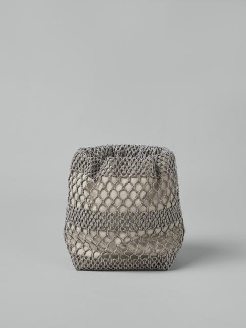 Brunello Cucinelli Precious net embroidery bucket bag