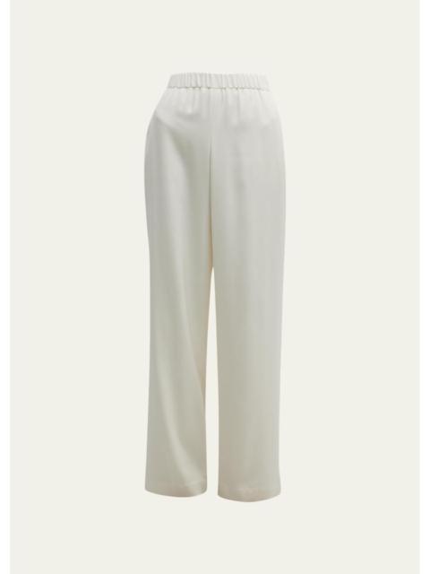 Lafayette 148 New York Perry Wide-Leg Stretch Silk Pants