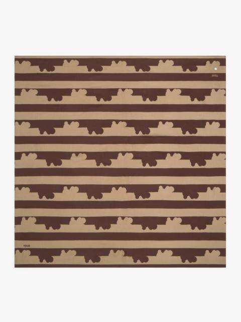 TOUS Brown silk Scarf TOUS Bear Stripes Big