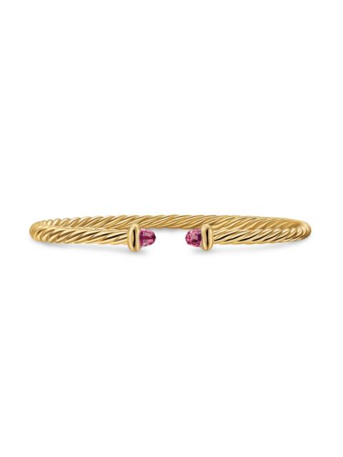 DAVID YURMAN Women's Micro Cablespira Flex Teen Bracelet in 18K Yellow Gold - Pink Tourmaline