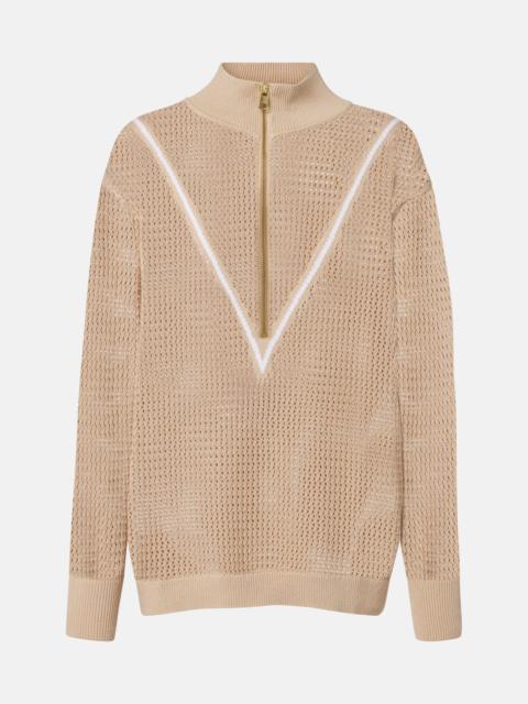 VARLEY Calva open-knit cotton half-zip sweater