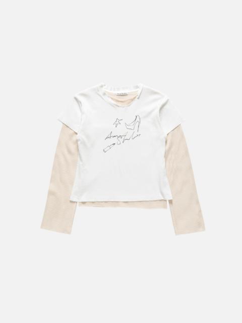 Acne Studios Layered mesh t-shirt - Off white