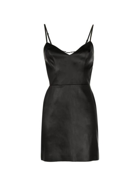 Ennis faux-leather mini dress