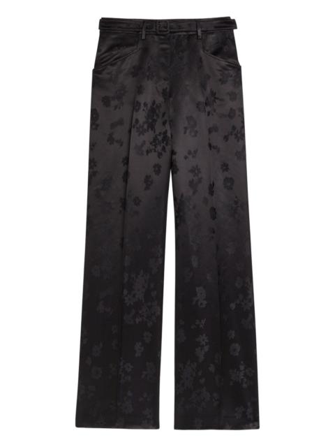 GABRIELA HEARST floral-print belt flared trousers